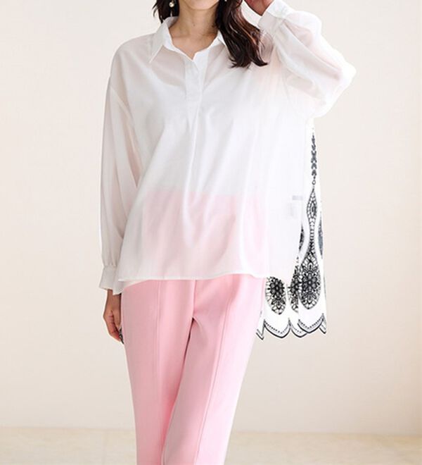 RANAN（ラナン）の「バックレースチュニックブラウス（ブラウス）」｜詳細画像