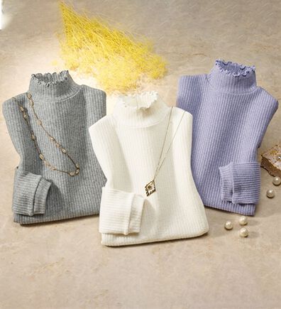 「【３色組】ニットみたいな柔らかラメプルオーバー（カットソー）」