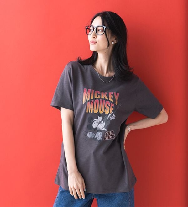 BELLUNA（ベルーナ）の「＜Ｄｉｓｎｅｙ＞キャラクタープリントヴィンテージ風Ｔシャツ（チュニック）」｜詳細画像