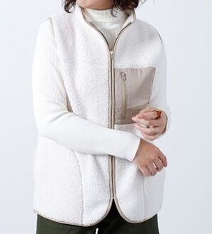 BELLUNA（ベルーナ）の「＜ｓｏｒａｆｕｋｕ＞配色使いボアベスト（ベスト）」｜詳細画像