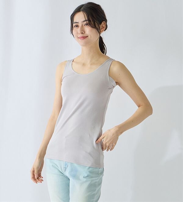 LAVIENNE（ラヴィエンヌ）の「【汗かきさん必見！】涼感サラッと快適汗取りタンクトップインナー＜さらりラボ＞（肌着・インナーウェア）」｜詳細画像