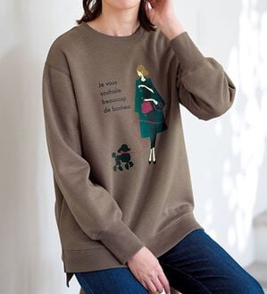 BELLUNA（ベルーナ）の「【毛玉になりにくい】あったかキレイ！大人のプリントトレーナー（トレーナー・スウェット）」｜詳細画像