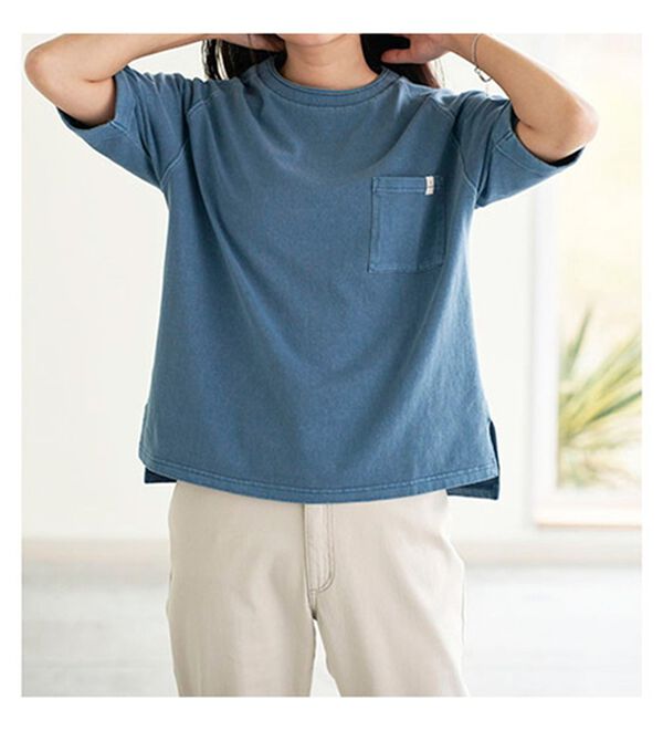 BELLUNA（ベルーナ）の「ビンテージ風コットン１００％ポケットＴシャツ（Tシャツ）」｜詳細画像