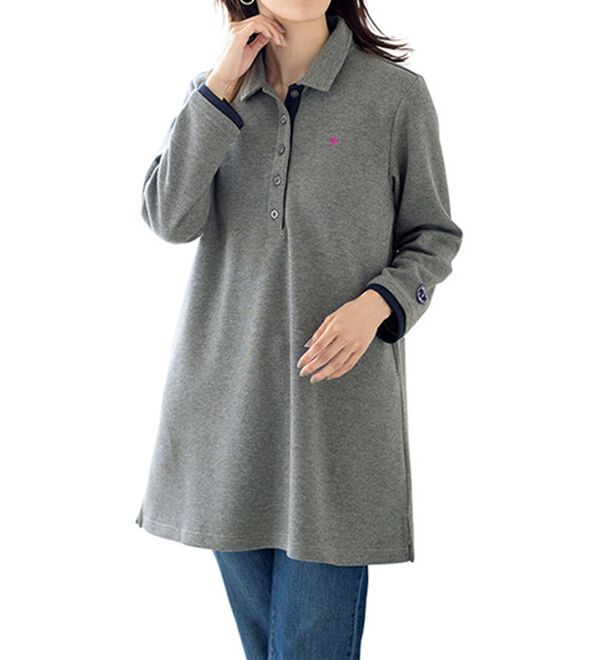 ルフラン（ルフラン）の「【２色組】【ＰＯＬＯ　ＢＣＳ】鹿の子裏起毛ポロチュニック（カットソー）」｜詳細画像