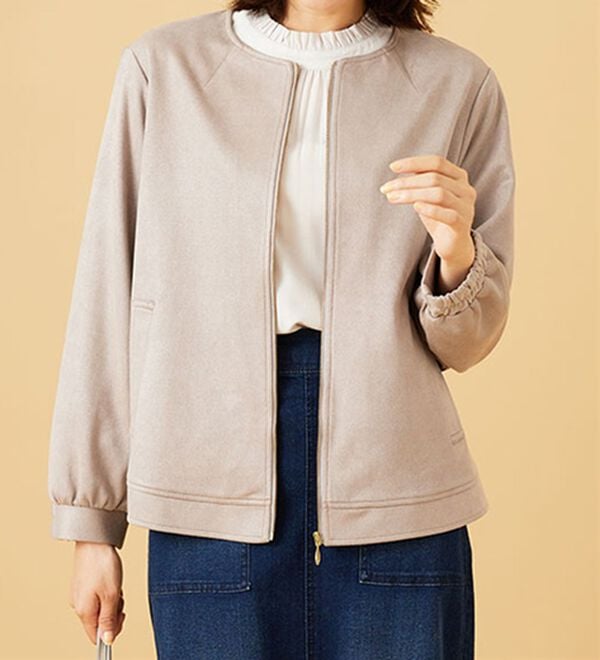 BELLUNA（ベルーナ）の「フェイクスエード切替ミドル丈ジャケット（その他ジャケット）」｜詳細画像