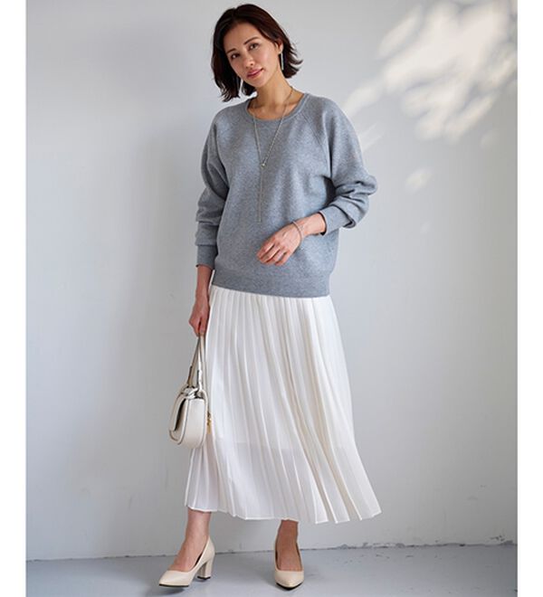 BELLUNA（ベルーナ）の「トレーナー感覚！きれいめカジュアルさんのためのニットトレーナー（ニット・セーター）」｜詳細画像