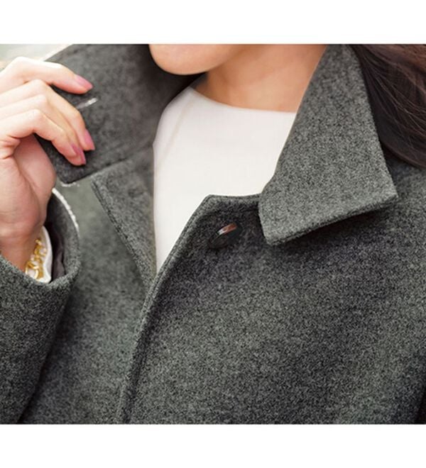 BELLUNA（ベルーナ）の「ウール調スタンド衿ミドル丈コクーンコート（ハーフコート）」｜詳細画像