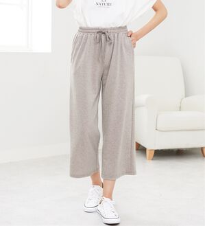 BELLUNA（ベルーナ）の「ゆったり快適！麻入りワイドパンツ（ワイドパンツ・ガウチョ）」｜杢ベージュ