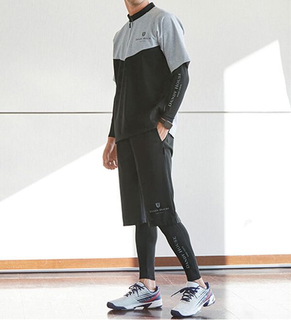 「【４点セット】＜ダンディハウス＞サウナスーツ４点セット（メンズルームウェア）」｜グレー
