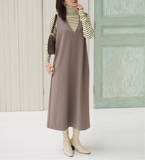 BELLUNA（ベルーナ）の「＜＆ｃｏｃｏｃｈｉ＞ハピネスコットン１００％×吸湿発熱リブタートルニット（ニット・セーター）」｜詳細画像