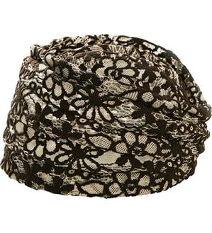 「ボリュームレースヘアキャップ（帽子）」｜ベージュ＆ブラウン