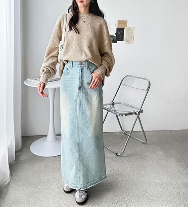 GeeRA（ジーラ）の「ゆるっと柔らか！袖ボリュームメランジニット（ニット・セーター）」｜詳細画像