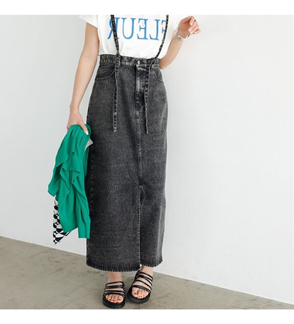 GeeRA（ジーラ）の「フロントスリットナローデニムスカート（ロングスカート）」｜詳細画像