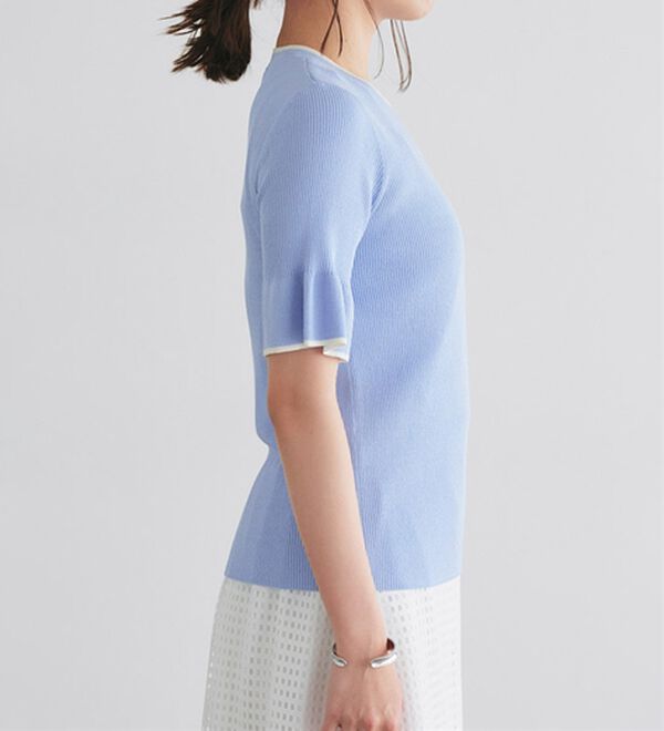 Pierrot（ピエロ）の「【接触冷感】配色デザインフレアニット（ニット・セーター）」｜詳細画像