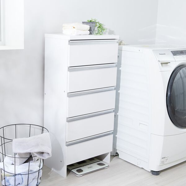 iellio（イエリオ）の「お買得薄型ランドリー収納庫＜ランドリーチェスト　サニタリー収納　サニタリーチェスト　薄型収納＞（ランドリーラック・収納）」｜詳細画像