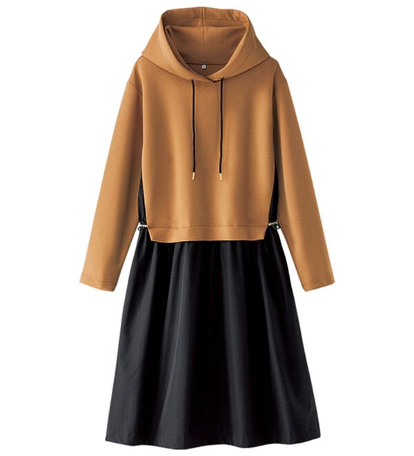 BELLUNA（ベルーナ）の「異素材切替ドロスト使いワンピース（その他ワンピース）」｜詳細画像