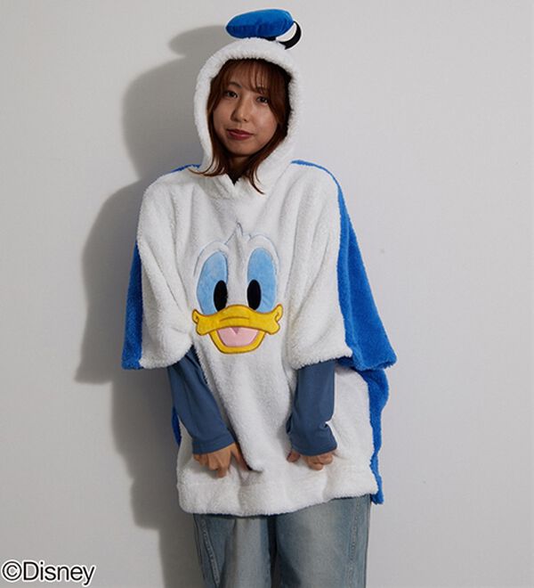 BELLUNA（ベルーナ）の「＜Ｄｉｓｎｅｙ＞【ドナルドダック】両面ボアポンチョ（パジャマ・ルームウェア）」｜詳細画像