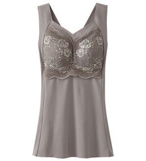 LAVIENNE（ラヴィエンヌ）の「楽なママお出かけカップ付インナー（ブラトップ・カップ付きインナー）」｜モカ