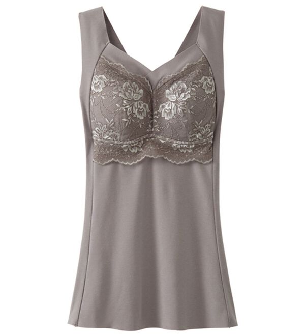 LAVIENNE（ラヴィエンヌ）の「楽なママお出かけカップ付インナー（ブラトップ・カップ付きインナー）」｜モカ