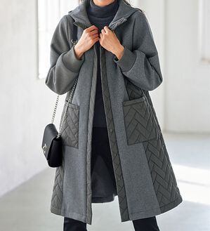 BELLUNA（ベルーナ）の「冬のおしゃれを楽しむキルトロングコート（ロングコート）」｜詳細画像