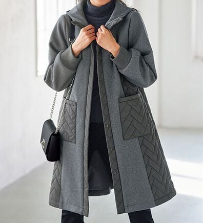 BELLUNA（ベルーナ）の「冬のおしゃれを楽しむキルトロングコート（ロングコート）」