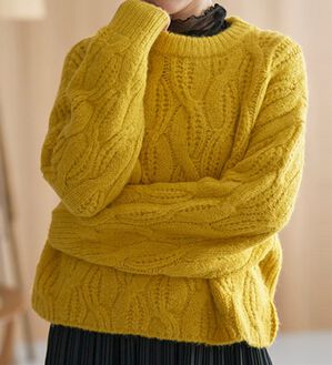 RANAN（ラナン）の「ビッグケーブル短丈ニット（ニット・セーター）」｜マスタード