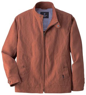 「＜コムルヴァン・オム＞さっと羽織れる麻１００％ライダースブルゾン（メンズジャケット）」｜レンガ