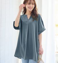 alotta（アロッタ）の「【機能付】スキッパーとろみブラウスチュニック（ブラウス）」