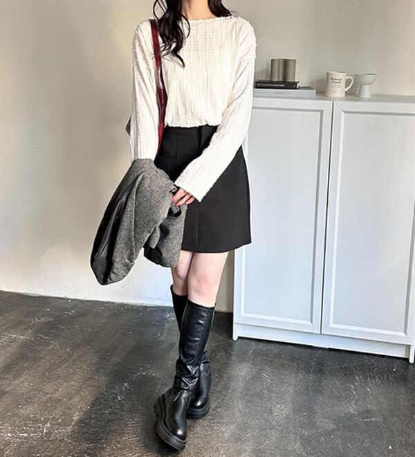 GeeRA（ジーラ）の「シャギージャカードボートネックカットソー（カットソー）」｜詳細画像