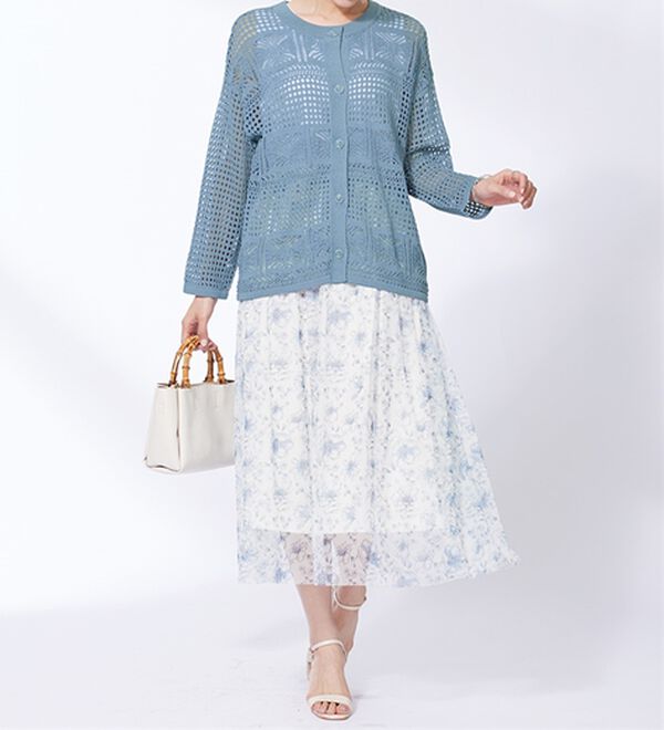 BELLUNA（ベルーナ）の「透かし編ニットカーディガン（ニットカーディガン）」｜詳細画像