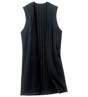 VINNO（ヴィノ）の「さらタッチ・ニットジレカーディガン（ジレ）」｜ブラック