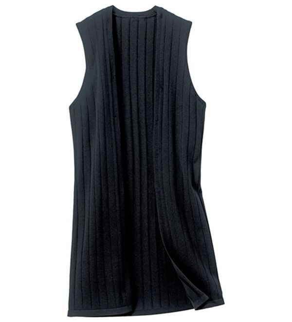 VINNO（ヴィノ）の「さらタッチ・ニットジレカーディガン（ジレ）」｜ブラック