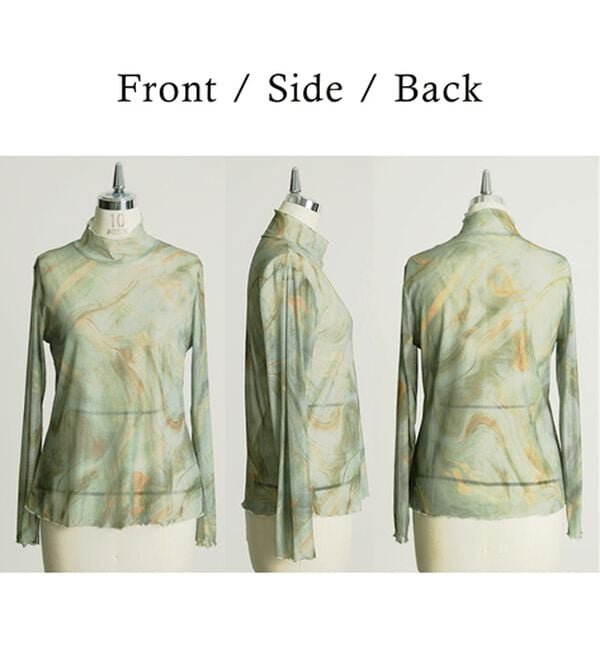 BELLUNA（ベルーナ）の「【重ね着インナー】シアー素材ハイネックインナープルオーバー（カットソー）」｜詳細画像