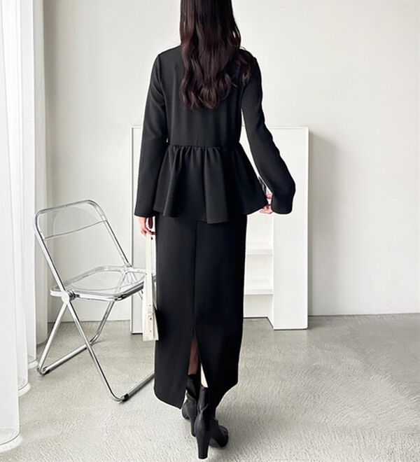 GeeRA（ジーラ）の「楽ちん！ペプラムデザインワンピース（カットソーワンピース）」｜詳細画像