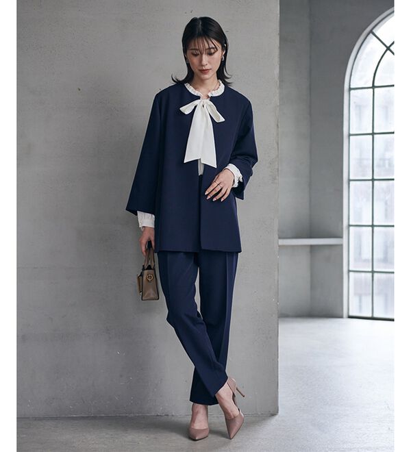 2点セット＞洗える！ゆるっとジャケット今どきパンツスーツ  