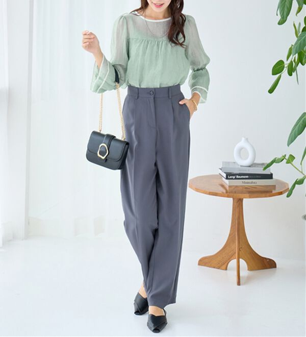 alotta（アロッタ）の「配色楊柳シアーブラウス（ブラウス）」｜詳細画像