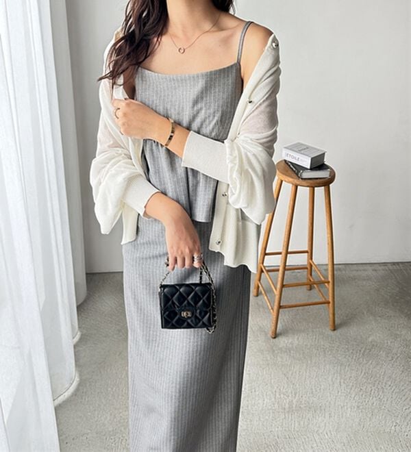 GeeRA（ジーラ）の「楽ちん！ペプラムキャミワンピース（カットソーワンピース）」｜詳細画像