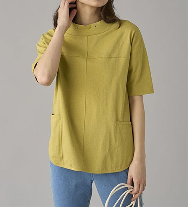 BELLUNA（ベルーナ）の「抗菌防臭綿１００％切替デザインプルオーバー（カットソー）」｜詳細画像