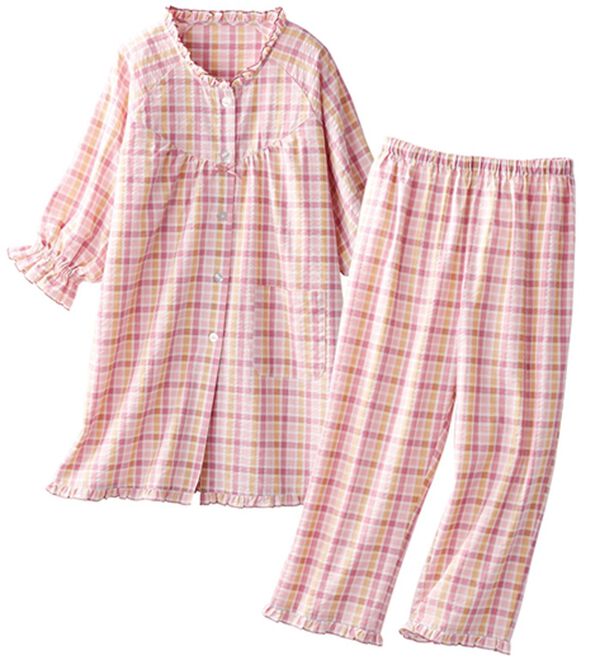 LAVIENNE（ラヴィエンヌ）の「サラッと涼感、綿１００％サッカーパジャマ（パジャマ・ルームウェア）」｜詳細画像