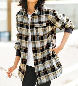 BELLUNA（ベルーナ）の「＜ＦＩＬＡ＞裏フリースチェック柄シャツジャケット（その他ジャケット）」｜詳細画像