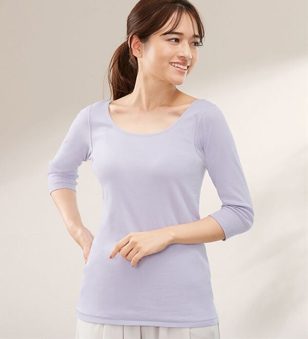 「素肌よろこぶオーガニックコットン７分袖（肌着・インナーウェア）」｜詳細画像