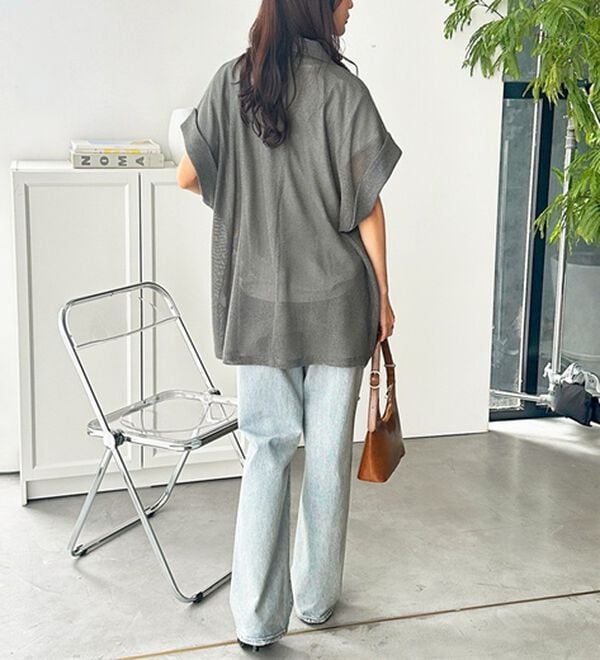 GeeRA（ジーラ）の「メッシュフレンチスリーブテーラードジャケット（テーラードジャケット）」｜詳細画像