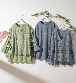 ルフラン（ルフラン）の「【２色組】よそ行きレースベストアンサンブル（アンサンブル）」｜2色組