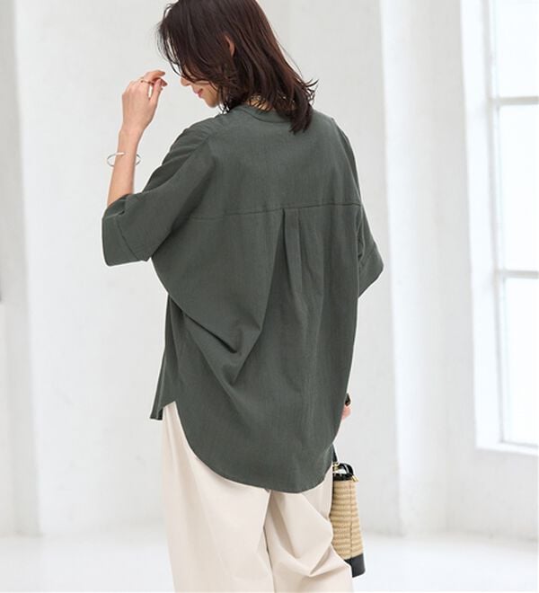 BELLUNA（ベルーナ）の「綿１００％楊柳素材ドルマンチュニック（チュニック）」｜詳細画像