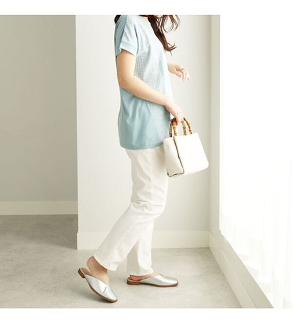 BELLUNA（ベルーナ）の「幾何柄&times;花柄レース使いプルオーバー（カットソー）」｜詳細画像