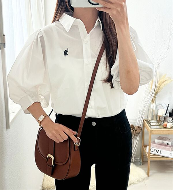 GeeRA（ジーラ）の「【Ｕ．Ｓ．　ＰＯＬＯ　ＡＳＳＮ．】ボリューム袖シャツブラウス（ブラウス）」｜詳細画像