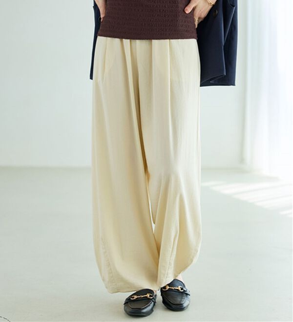 BELLUNA（ベルーナ）の「さらっと肌離れ！ひんやりカーブパンツ（ワイドパンツ・ガウチョ）」｜詳細画像