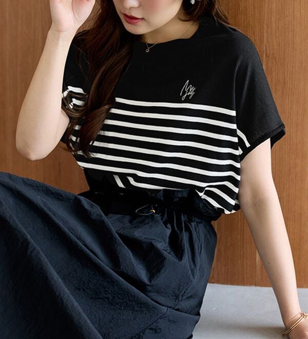 BELLUNA（ベルーナ）の「【快適Ｌａｂ．】Tシャツより上品！ひんやり洗えるニットＴ（ニット・セーター）」｜詳細画像