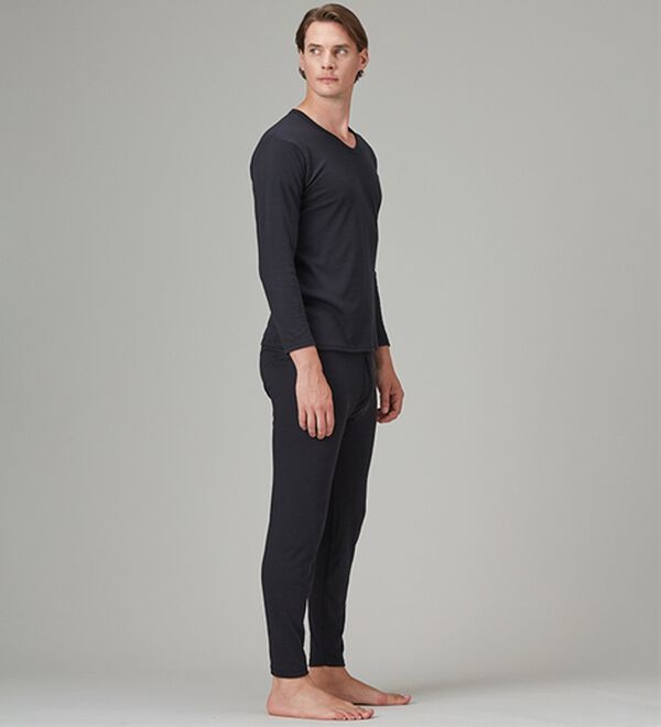 「【３色組】サーモケア（Ｒ）吸湿発熱綿混裏起毛インナー上下３色組（メンズ肌着・インナーウェア）」｜詳細画像