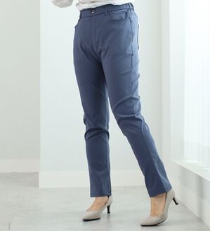 BELLUNA（ベルーナ）の「チノ見えストレッチ素材スリムパンツ（フルレングスパンツ）」｜ブルーグレー